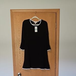 Michael Kors Black Dress with White Accent Large